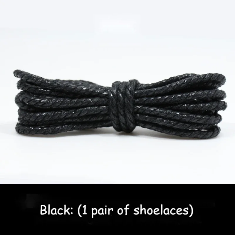 Elegant Round Waxed Shoelaces for Leather Boots and Shoes