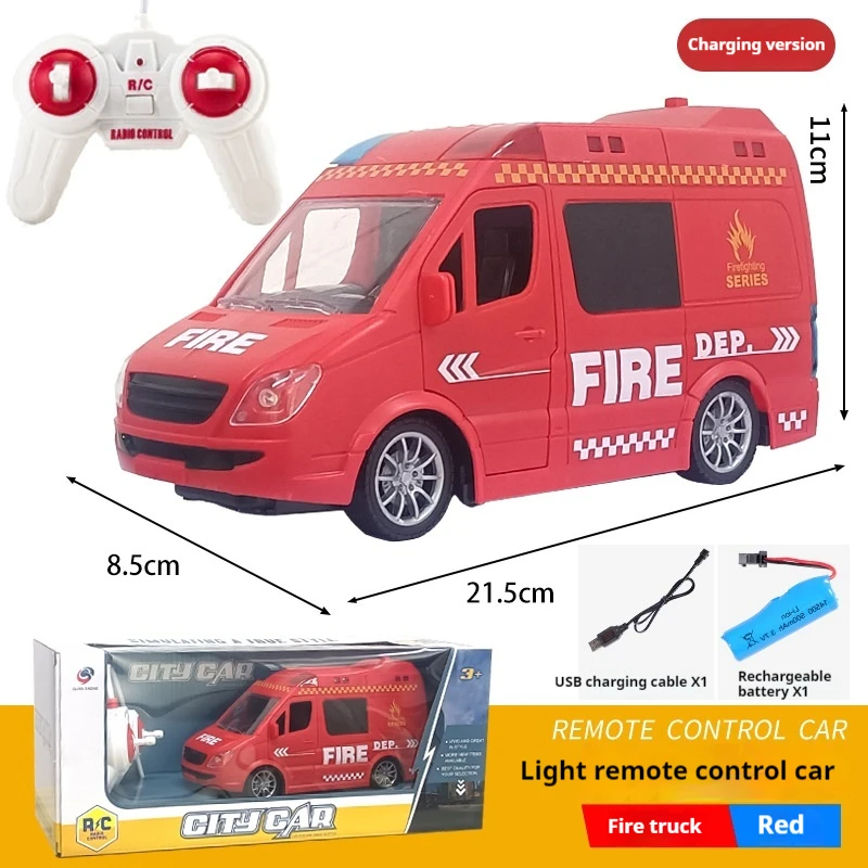 1: 20 Rc Ambulance Toy Car City Simulation Police Car  Fire Truck Rescue Vehicle Model  For Children Birthday Gifts Boys Toy 2
