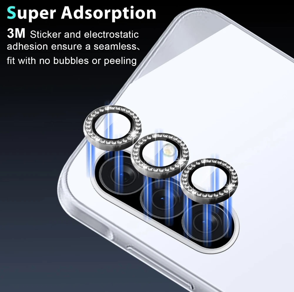 Luxury Diamond Camera Protector - Premium Tempered Glass Lens Cover