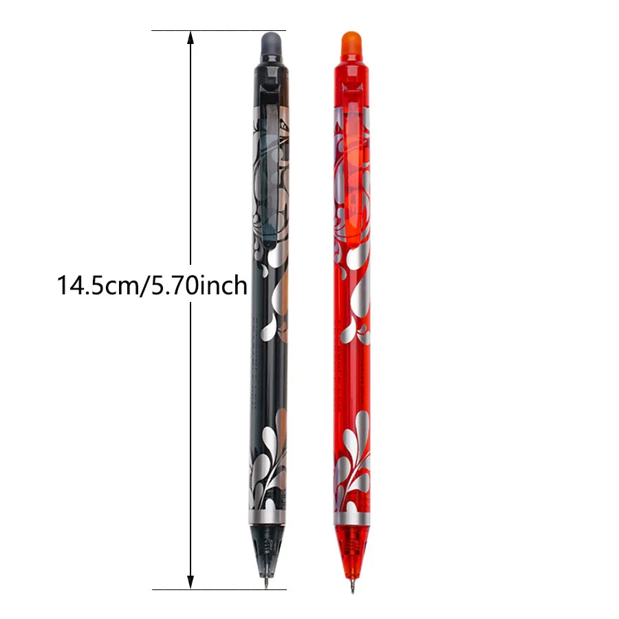 6pcs/mix Retractable Pen 0.5mm Magic Erasable Pen &Eraser Color Ink Replaceable Refill-Large Capacity Washable Handle Stationery