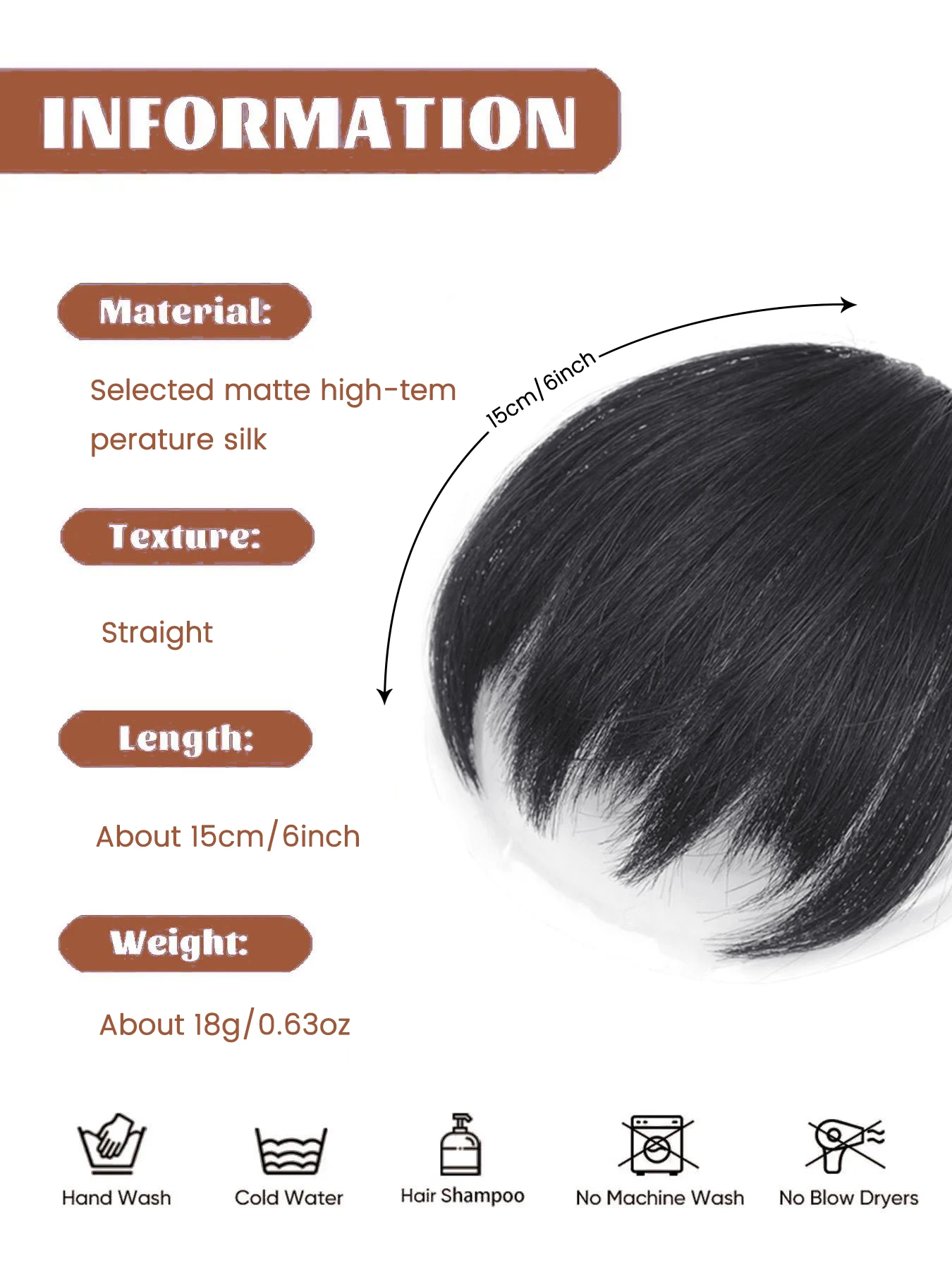 Synthetic Clip In Hair Bangs For Women Fake Fringe Hairpiece