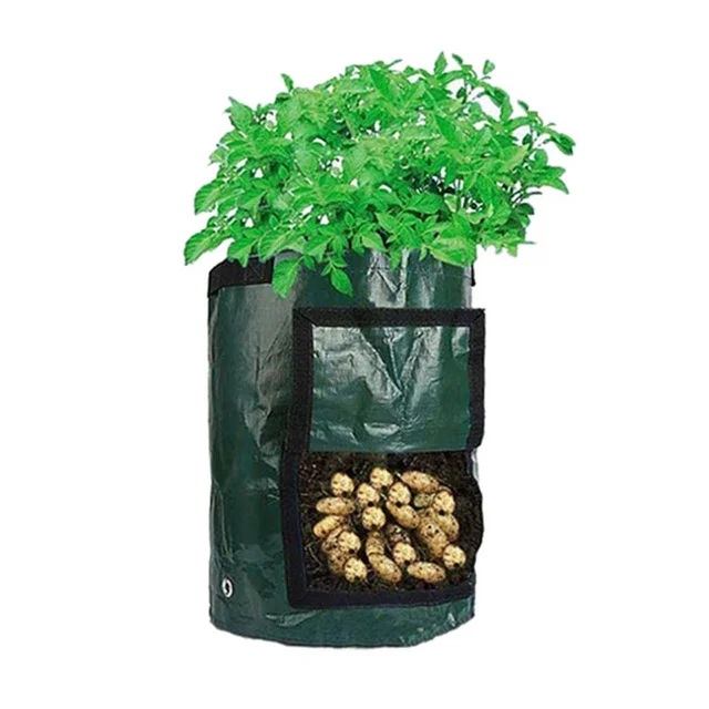 Gardentool Burgonya Termesztés Táska Pe Zöldségnövekedés Fogantyúval Megvastagodott Zöldség Hagyma Növényi Kültéri Kerti Edény - Image 5