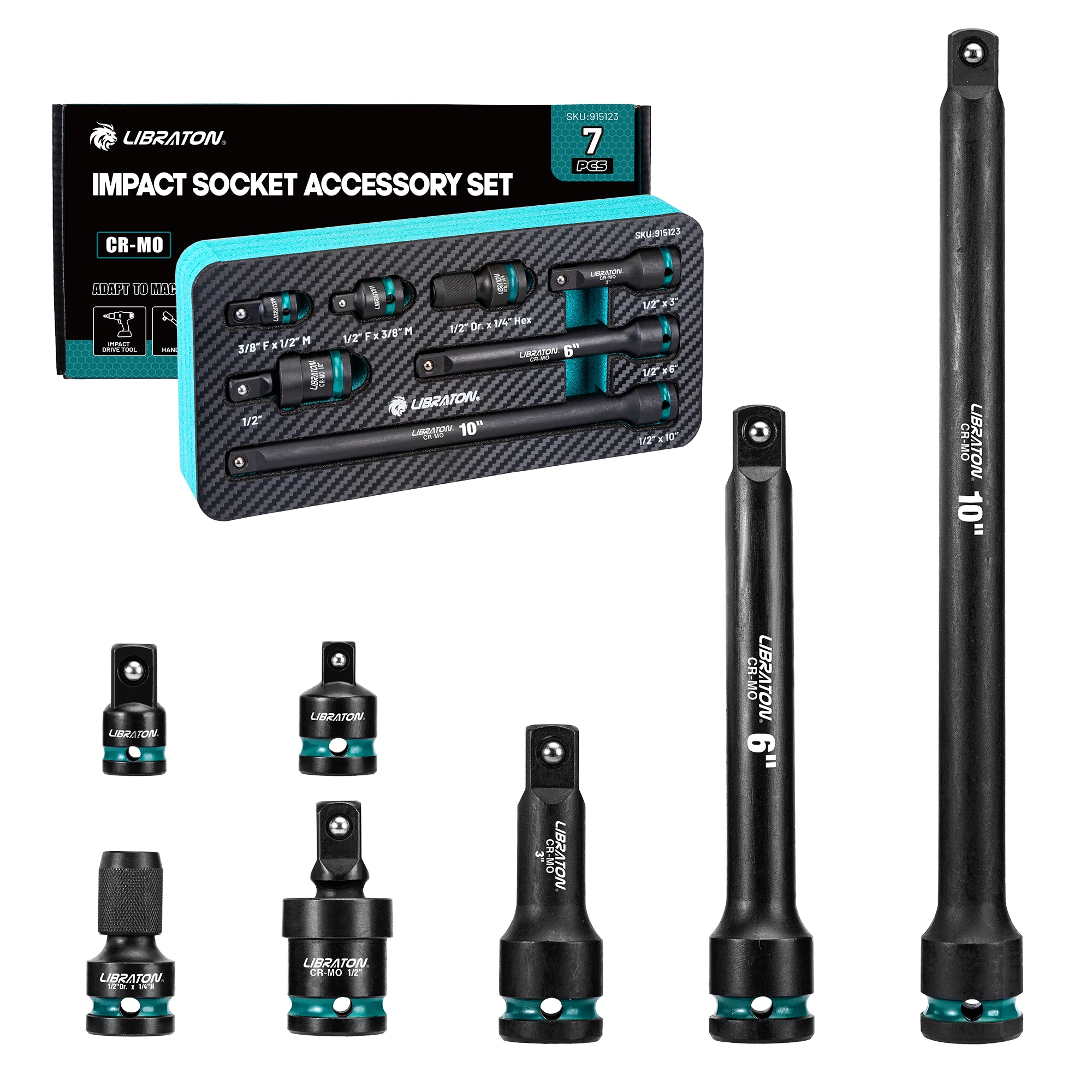 4-teiliges Steckschlüssel-Adapter-Set – 1/2", 3/8", 1/4" Konverter Für Schlagschrauber & Handwerkzeuge