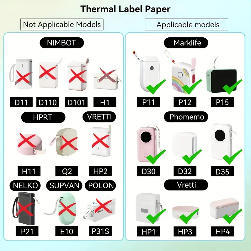 10Pcs Label Paper Stickers 12*40mm D30 Compatible with D30/D32/D35/P15 Portable Label Printer Suitable for Office Use 1600 Label