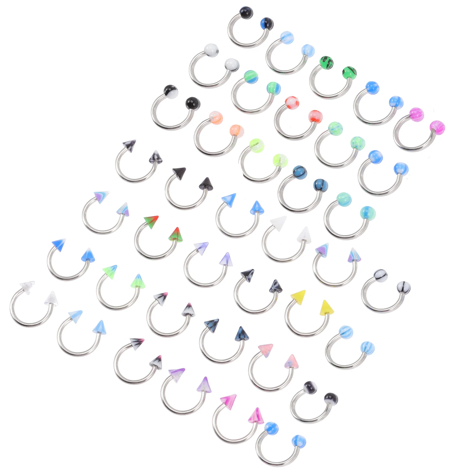 

Acrylic Nose Ring Rings Hoops Fake Lip for Women Piercing Jewelry Stainless Steel
