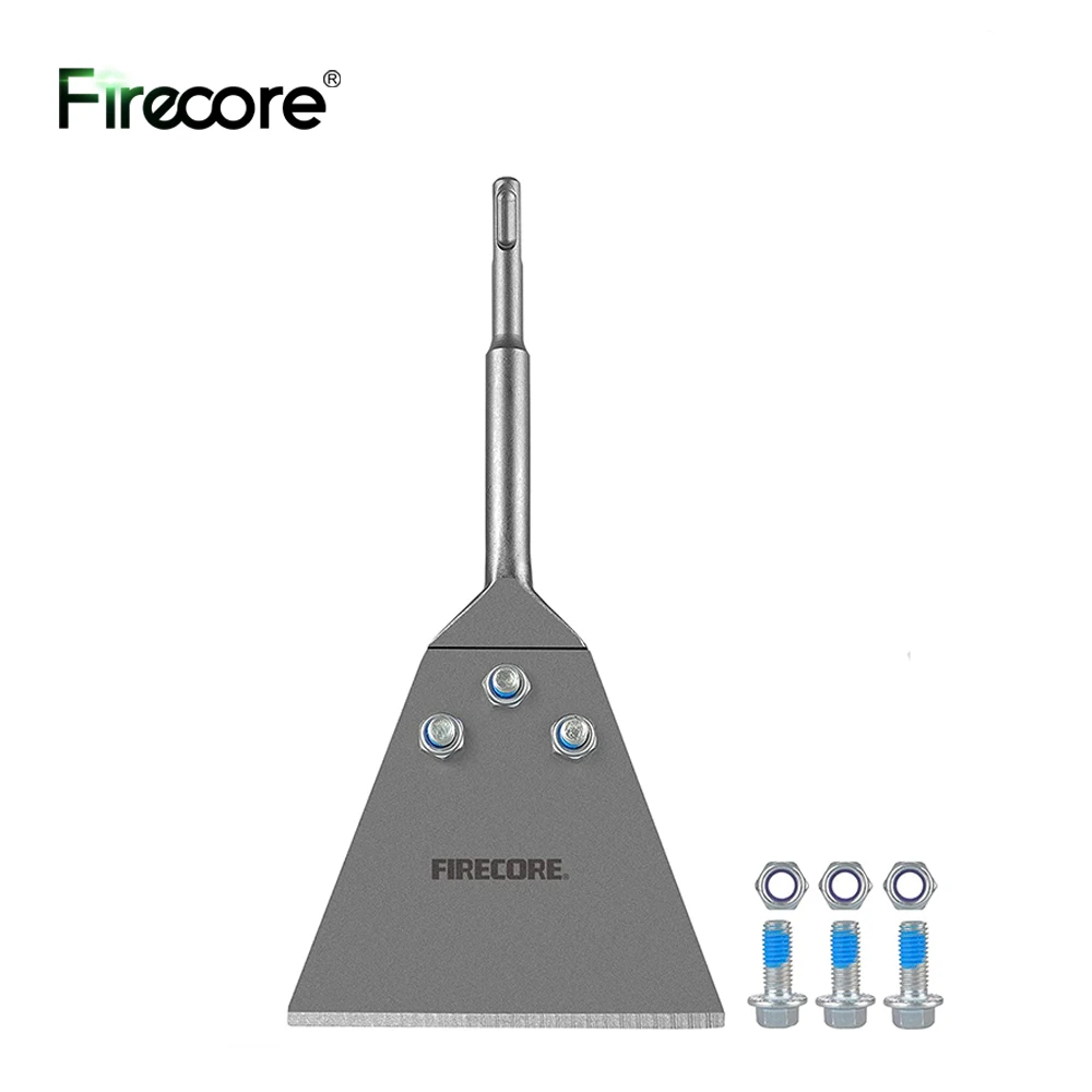 FIRECORE SDS Plus Floor Scraper with Spare Bolts and Locknuts for Rotary Hammer Drill Thinset