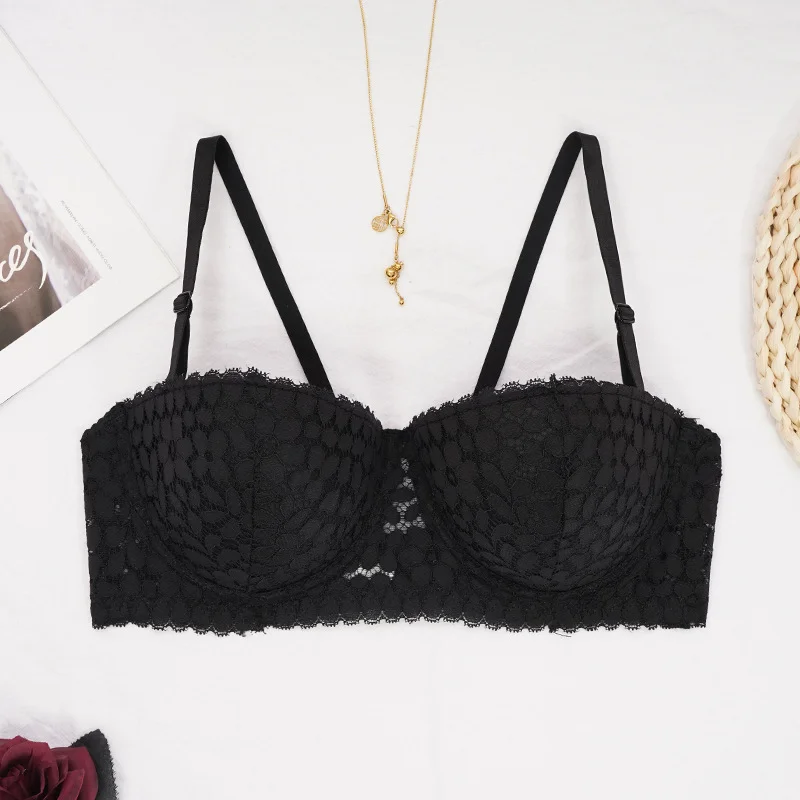

Lingerie Sexy Lace Up Thin Under Thick Gathering Lingerie Woman's Bra