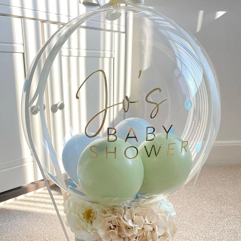 Palloncini trasparenti personalizzati adesivi personalizzati con nome  decorazioni per matrimoni Baby Shower Bobo Balloon battesimo adesivi di  buon compleanno
