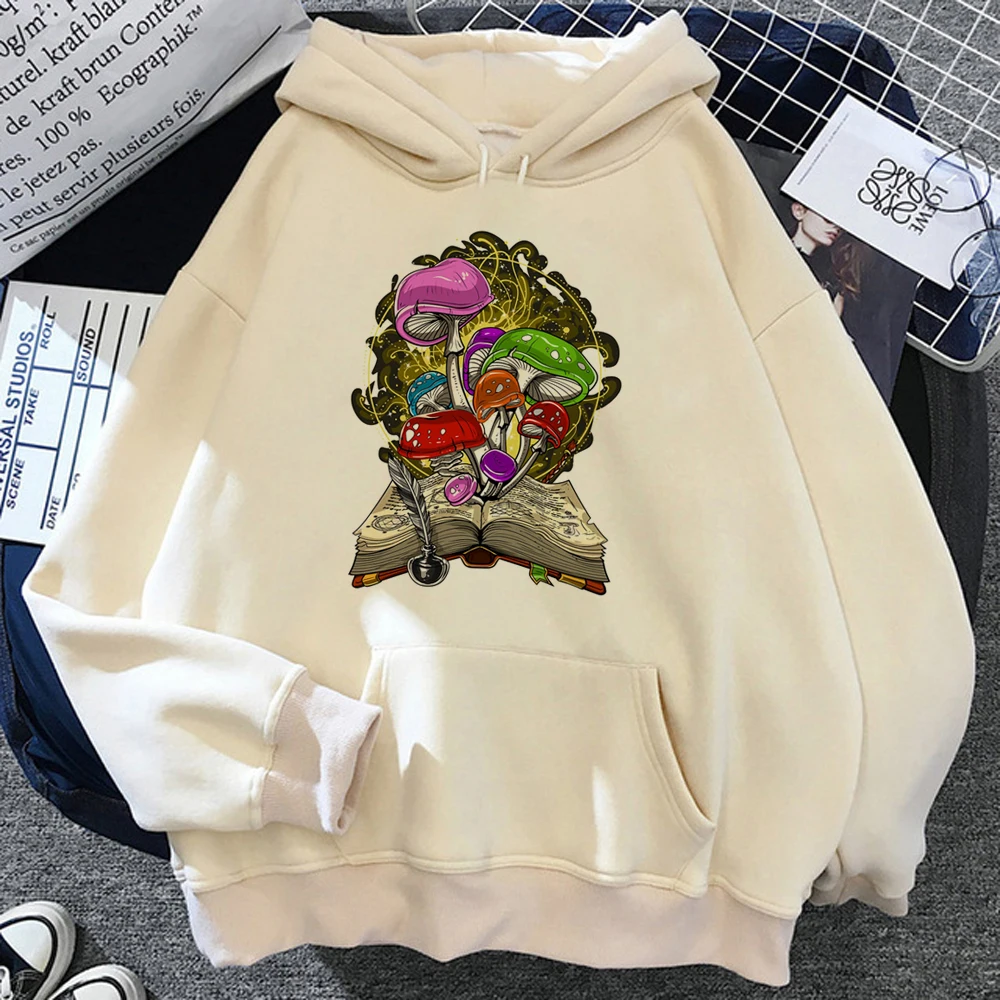 

Magic Mushrooms Alien Psychedelic hoodies women vintage sweat y2k clothing Pullover female long sleeve top pulls