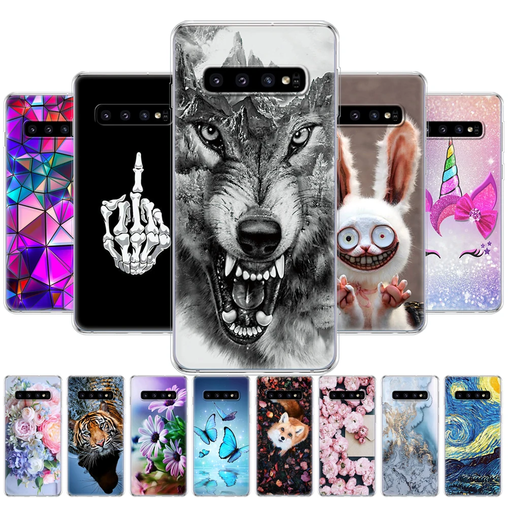 Per Samsung Galaxy S10 Custodia S10Plus Custodia In Silicone Tpu Cover Phone S10 E Custodie Per Samsung S10 Plus G975F S 10 Sm-G973F Marmo