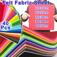 10-40Pcs Craft Felt Fabric Sheets Assorted Colors Non Woven Felt Sheet 1mm Thick Felt Fabric Square Patchwork for Kid DIY Sewing