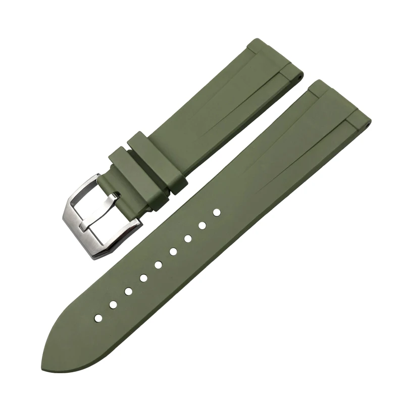 SCHIK Fluororubber Watch Bands Fit for IWC Big Pilot Watches IW3777 Rubber Silicone 19mm 20mm 21mm 22mm Watchband Soft Diveing
