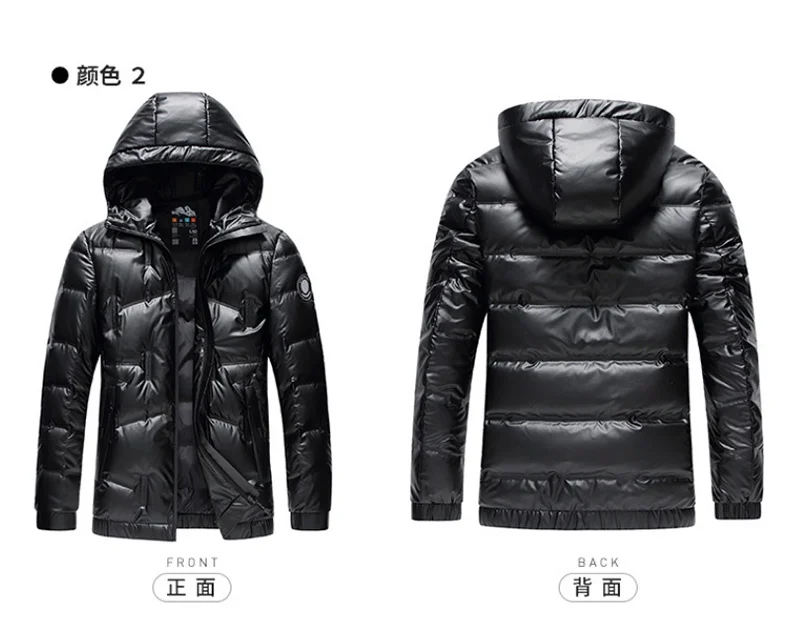 Man Winter Coat Clothing New Glossy Short Men's Puffer Jacket Hooded