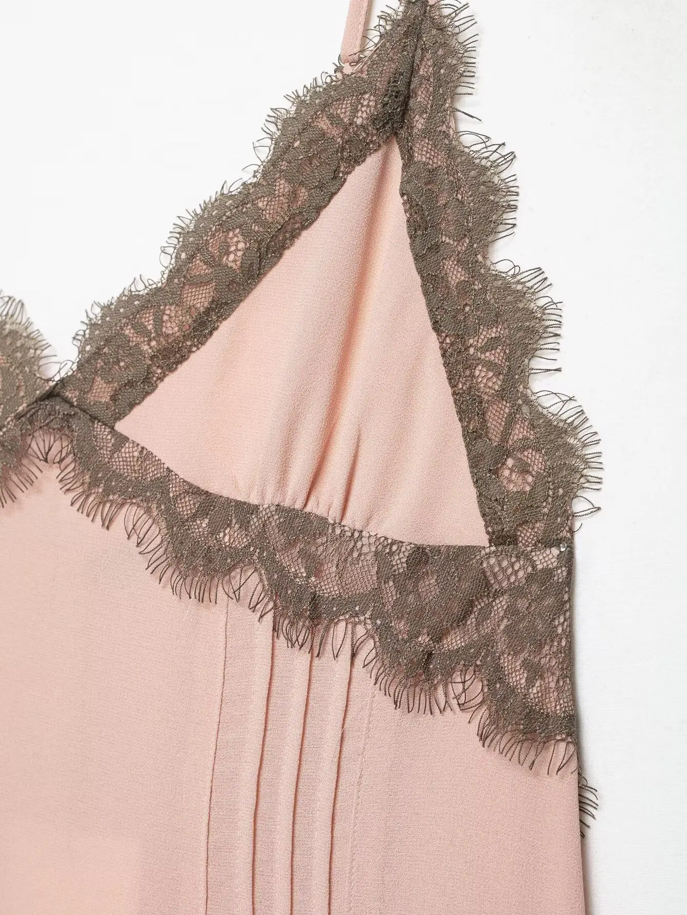 HH Damen Mode V-Ausschnitt Sexy Rückenfreies Ärmelloses Minikleid Sommerliches Elegantes Kleid mit Seitenreißverschluss und Spitzeneinsatz – Detail 9