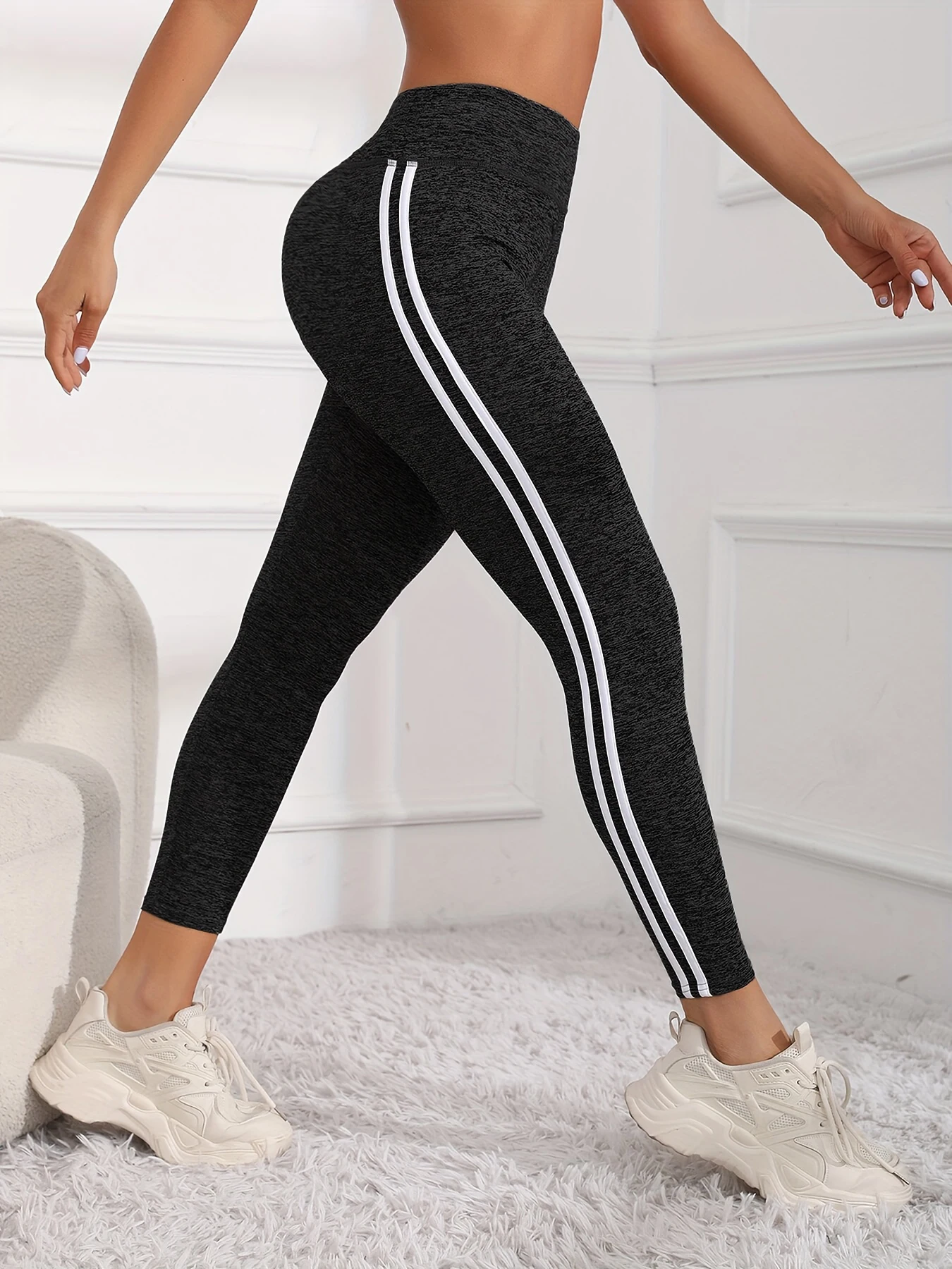 Side Stripe Tummy Control Sports Leggings Best Sellers In Women's Clothing