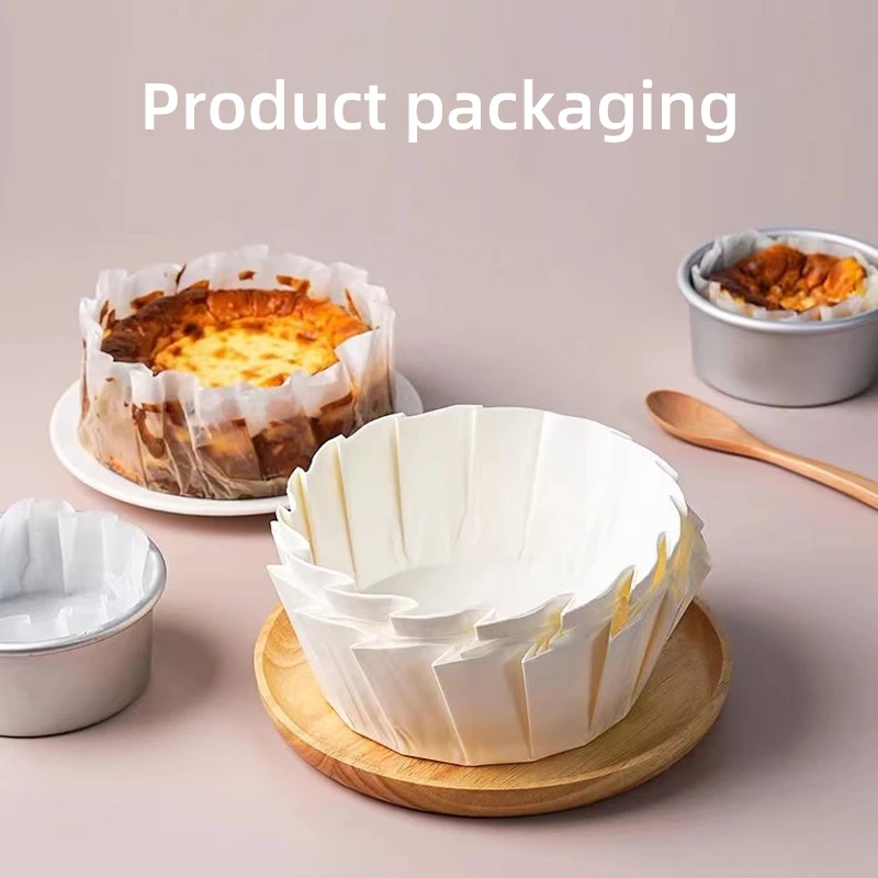 

4/6/8 inch Basque Cheesecake Oil Paper Tray Foldable Cake Mold Disposable Release Mousse Cake Paper Baking Oil Proof Edge Paper