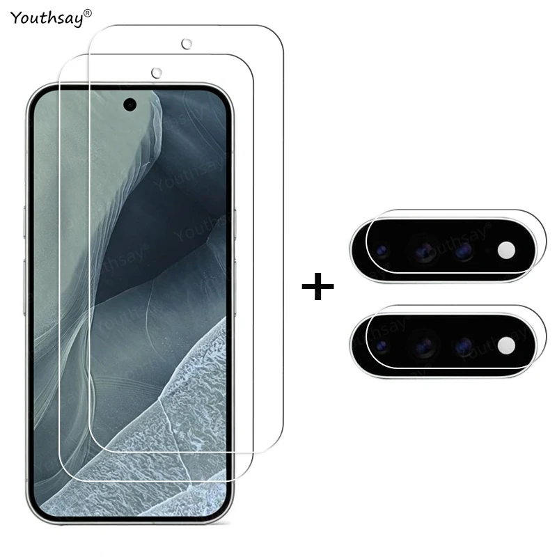 Premium 6-in-1 Tempered Glass Screen Protector with HD Clarity and Protective Lens Film