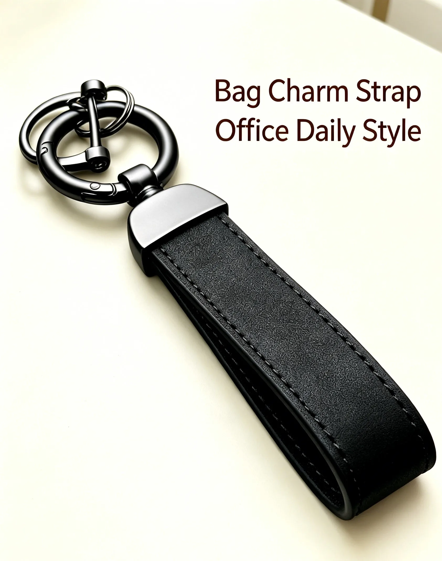 Personalized Crazy Horse Leather Car Ornament Keychain Pendant Charm Gift