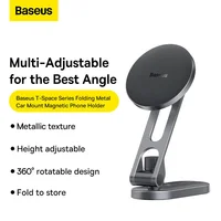 Baseus T-Space Series Folding Metal Car Mount Magnetic Phone Holder Frost Silver 1