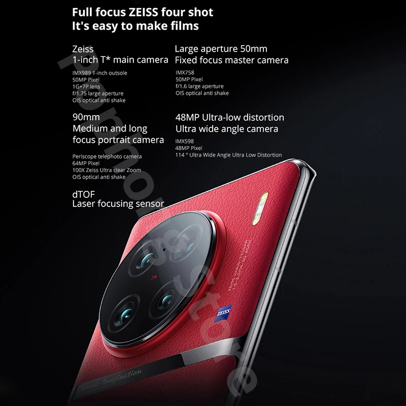 2023 NEW Vivo X90 Pro + Plus 12GB 512GB 5G 6.78 inch Curved screen 2K E6  AMOLED Snapdragon 8 Gen 2 4nm Ocat Core 80W charge