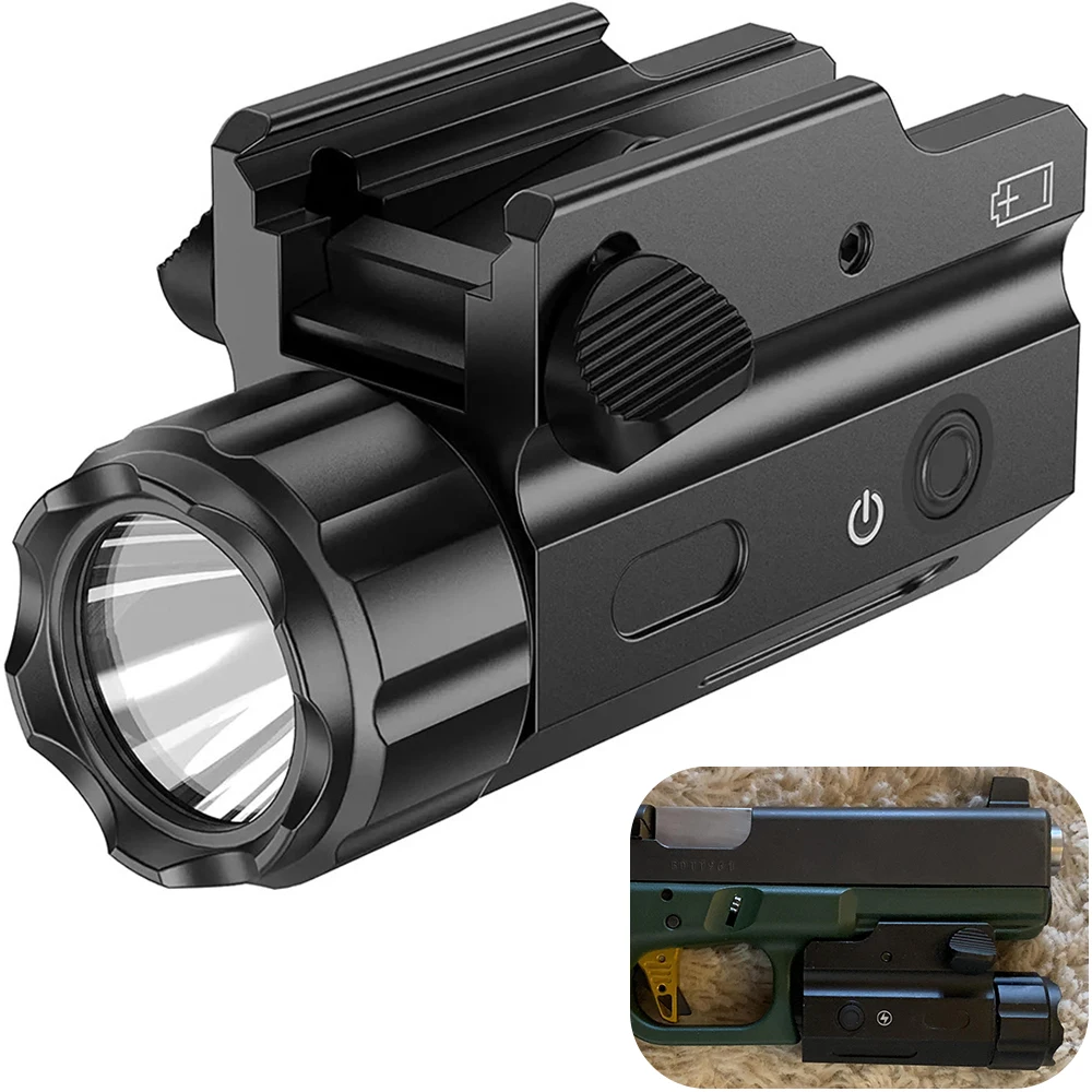

400 Lumen Pistol Flashlight Tactical Weapon Gun Light Quick Release Constant/ Strobe for Taurus G2 G3 Toro 20mm Rail Mounted