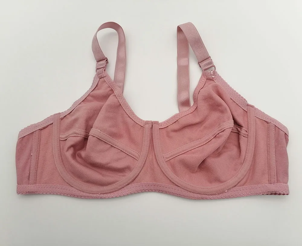 Comfortable Cotton Bras for Women C D E F Cup Full Coverage Supportive Underwear Plus Size 38-50 48 Underwire Adjustable Bh C19