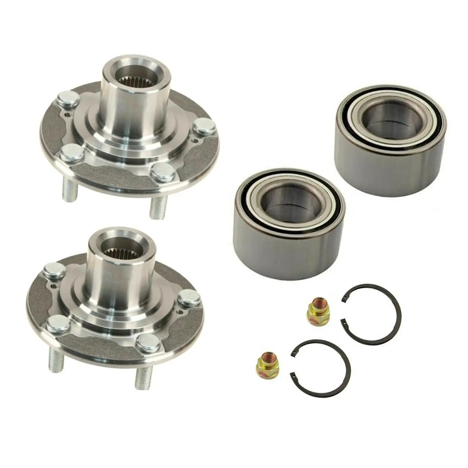 

2 Pieces Front Wheel Hub Bearing Kits Assembly Replaces with Retaining Clips Nuts Durable 44600-t2f-a01 for Honda Acura Tlx