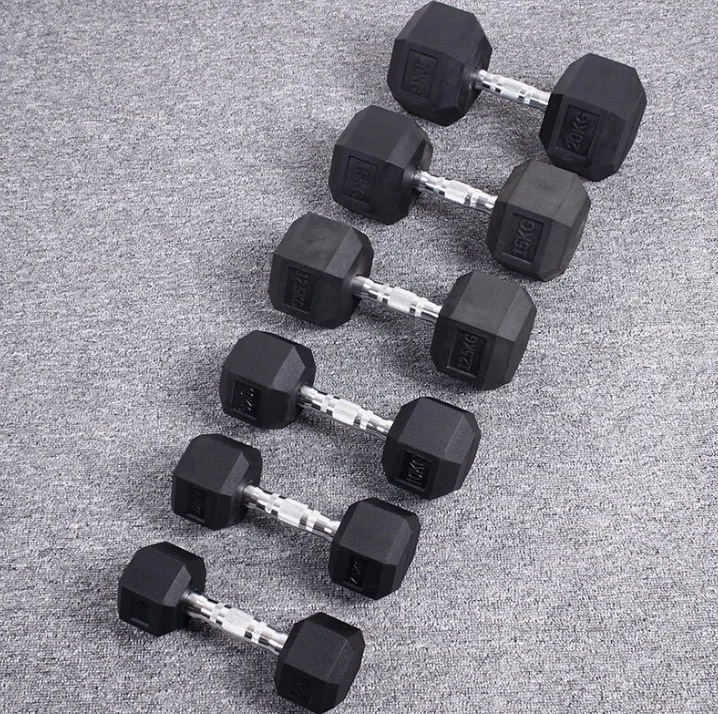 Gym Weight Lifting Black Cheap Hex Lbs Rubber Coated Hex Dumbbells