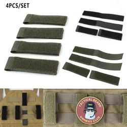 4PCS/SET Attaching Tactical Molle Strip ID Patches with Hook and Loop Fastener Buckle Hook Molle Backpack Vest Tape Patches