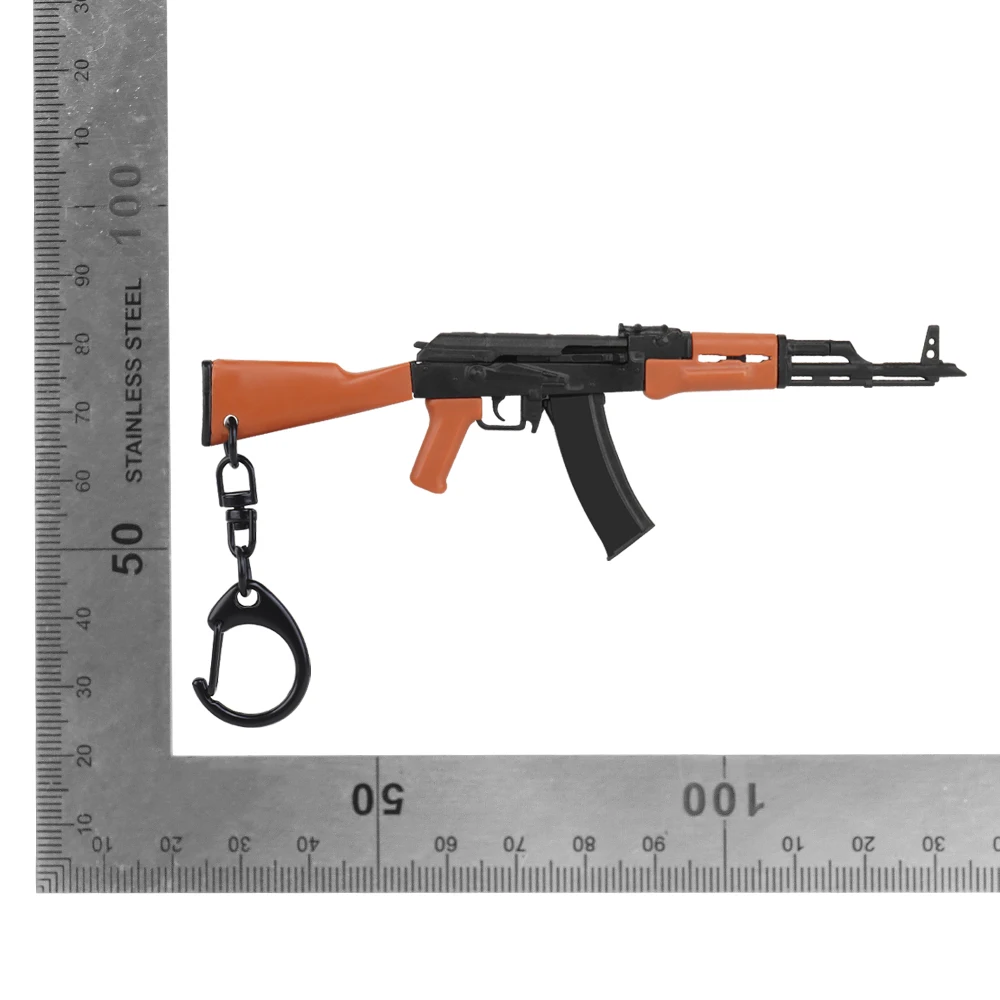 AK47 Mini Rifle Gun Keychain 1:9 Miniature Toy Gun Keyring Shape Pistol Pendant Ornament Gift for Army Fan Collection 6