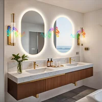 LUVODI Illuminated Bluetooth Bathroom Mirror LED Backlit Dimmable Vanity Makeup Mirror Anti-fog - Image 3