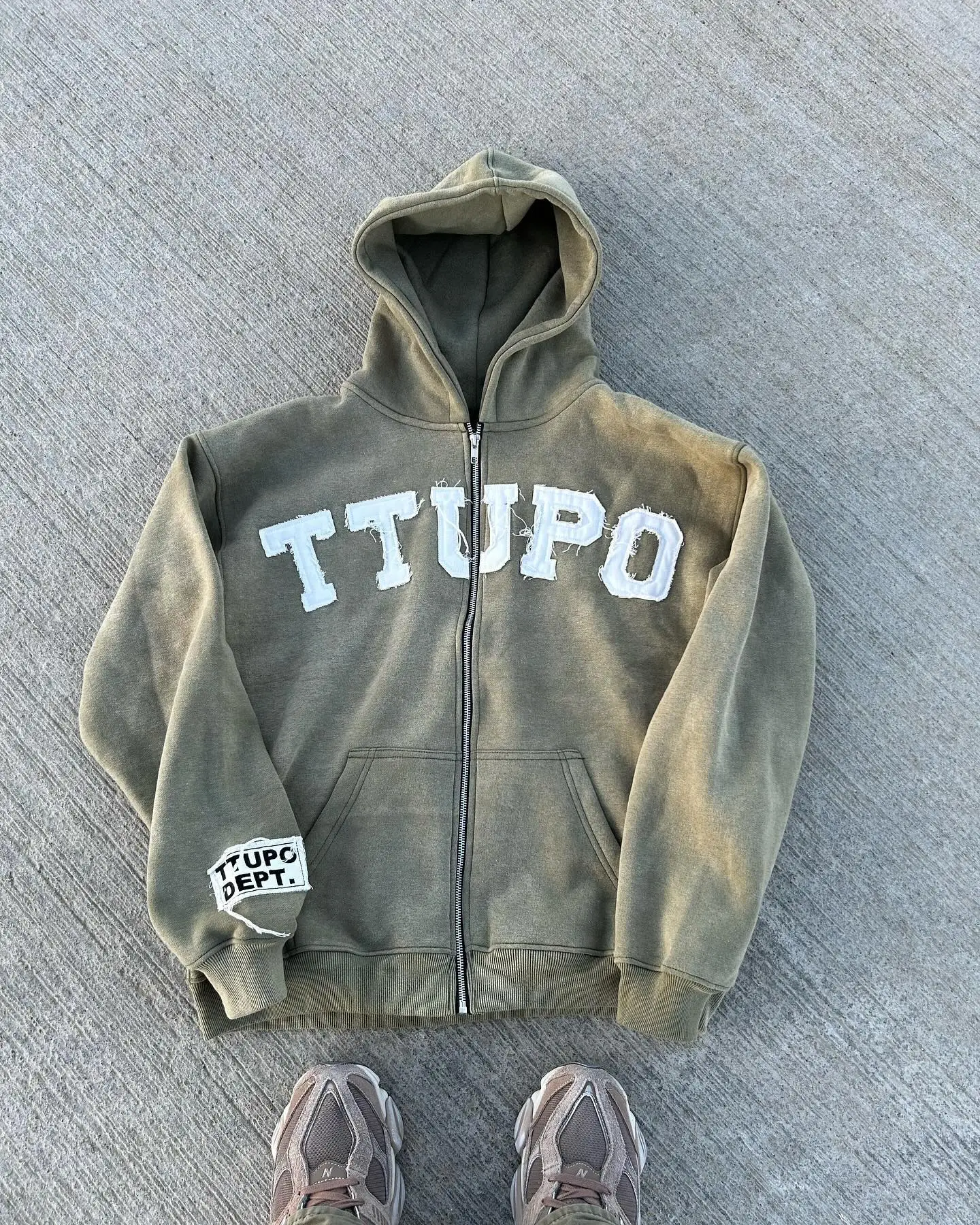 Sudadera con capucha de gran tamaño con bordado de letras para mujer, chaqueta de marca American High Street, nueva sudadera informal con cremallera europea y americana
