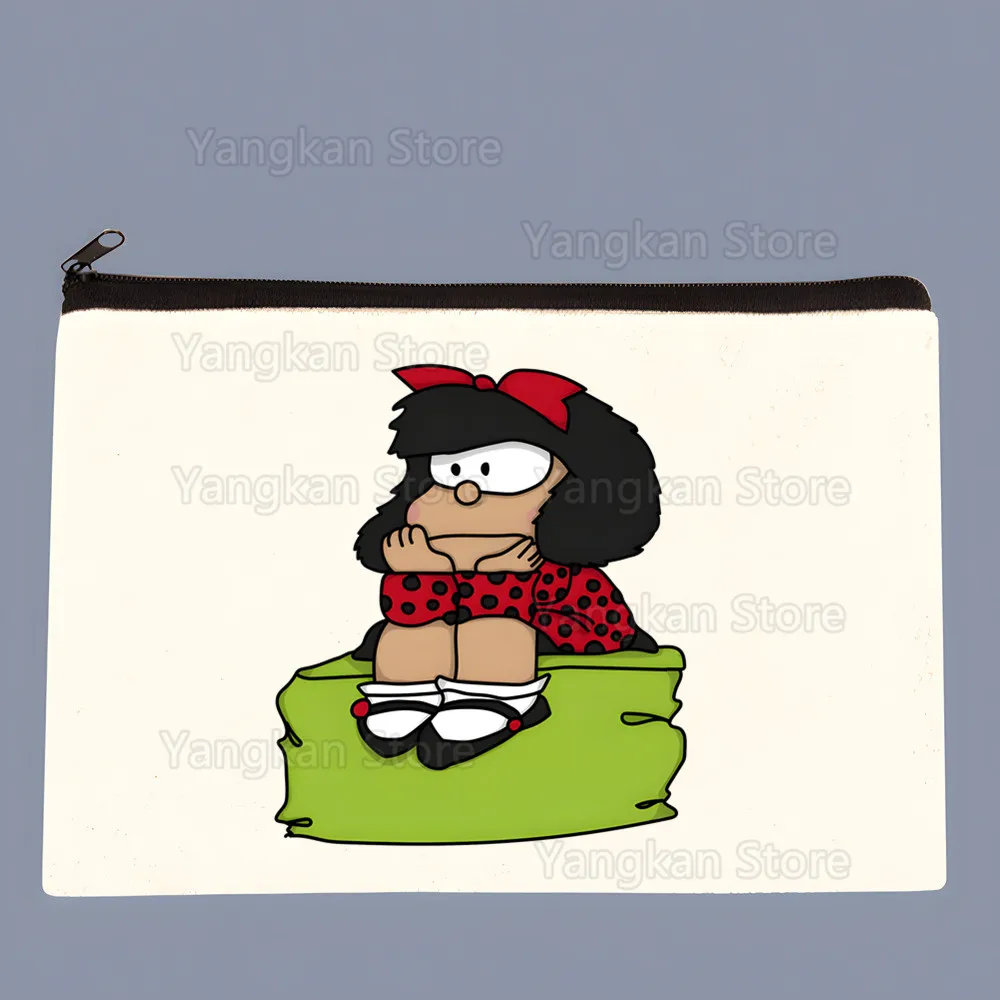Mafalda's Bag Reinweiße Canvas-Geldbörse, individuelles Logo, Aufbewahrungstasche, Canvas-Tasche, neue Münztasche, Schlüssel-Geldbörse – Detail 15