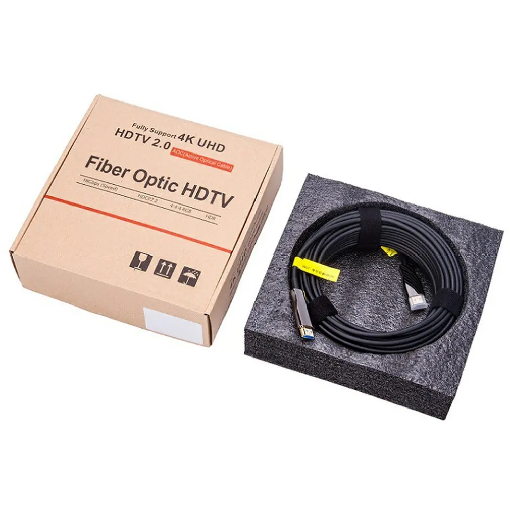 

HDMI-compatible Fiber Data Cable Optical Fiber High-definition Cable Support 2.0 4K@60hz B-B Engineering Grade Chip Decoration