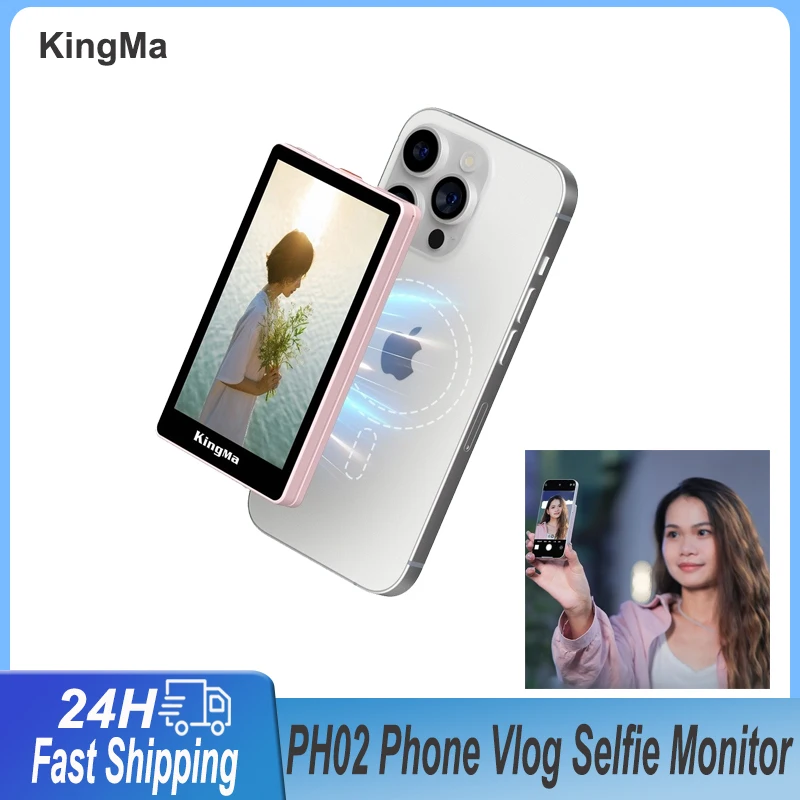 Kingma PH02 Magnetic Phone Vlog Selfie Monitor Screen iPhone 16 15 pro max Android Magsafe Phone Rear Camera mini display portable monitor