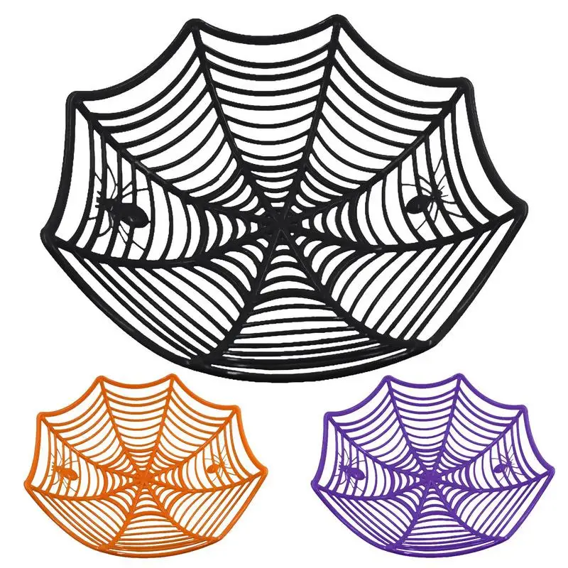 

Halloween Candy Basket Spider Web Fruit Bowl Cookie Snack Storage Basket Creative Halloween Candy Bowl Halloween decoration