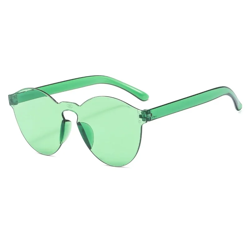 Fashion Rimless Transparent Sunglasses UV400 Oval Frameless Sun