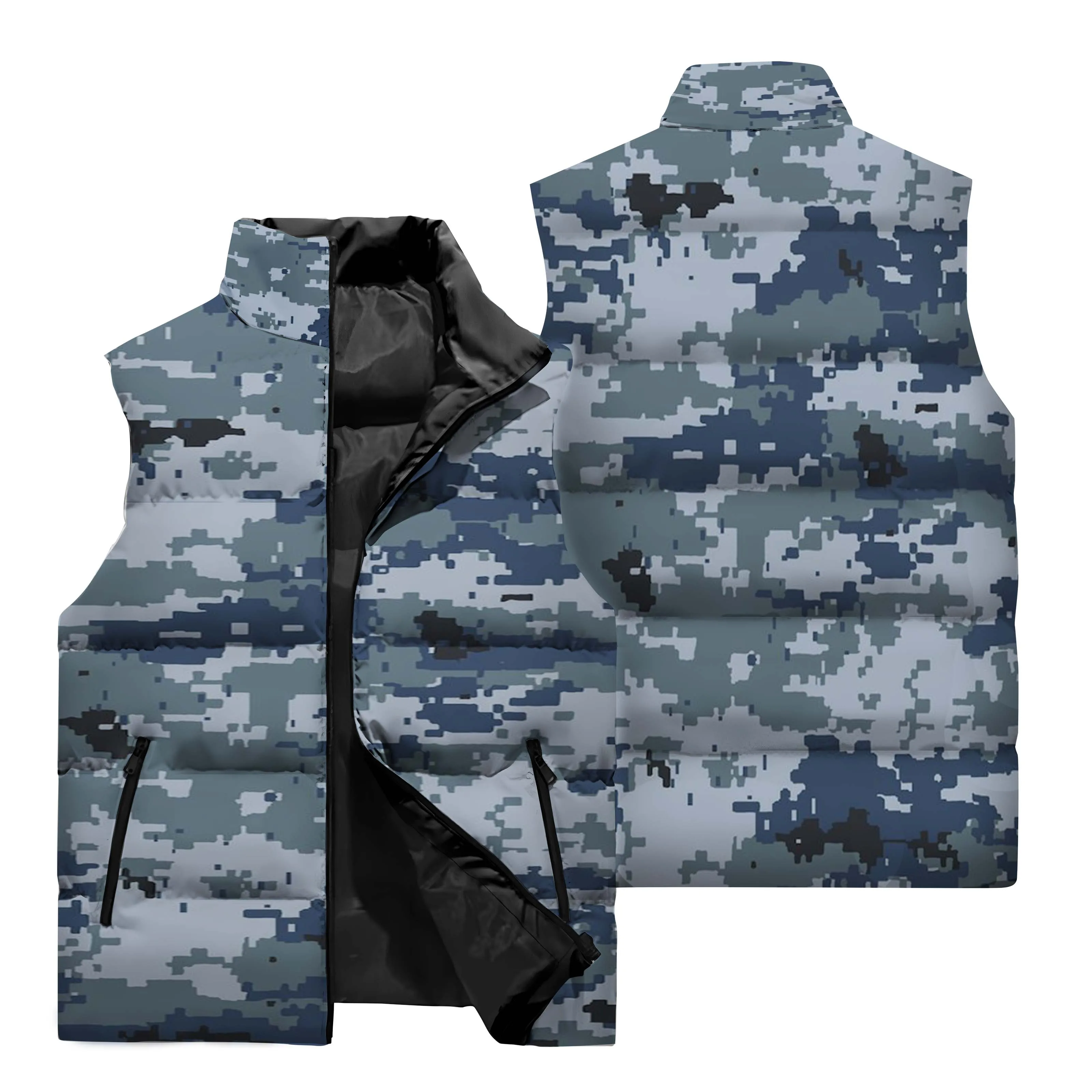 thumbnail image 1 of Chaleco sin mangas para hombre, cálido y resistente al viento, con estampado exquisito en 3D, para deportes al aire libre, fitness, ciclismo, 1 of 5