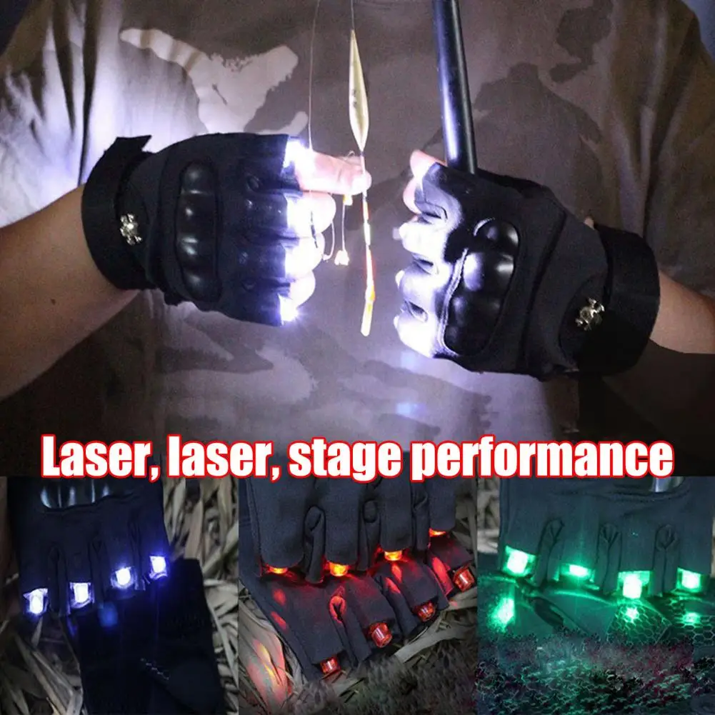 1 Pair LED Glove For Men Women Outdoor Camping Night Fishing Bait Cycling Running Flashlight Durable Gloves Repairing Work Gift 6