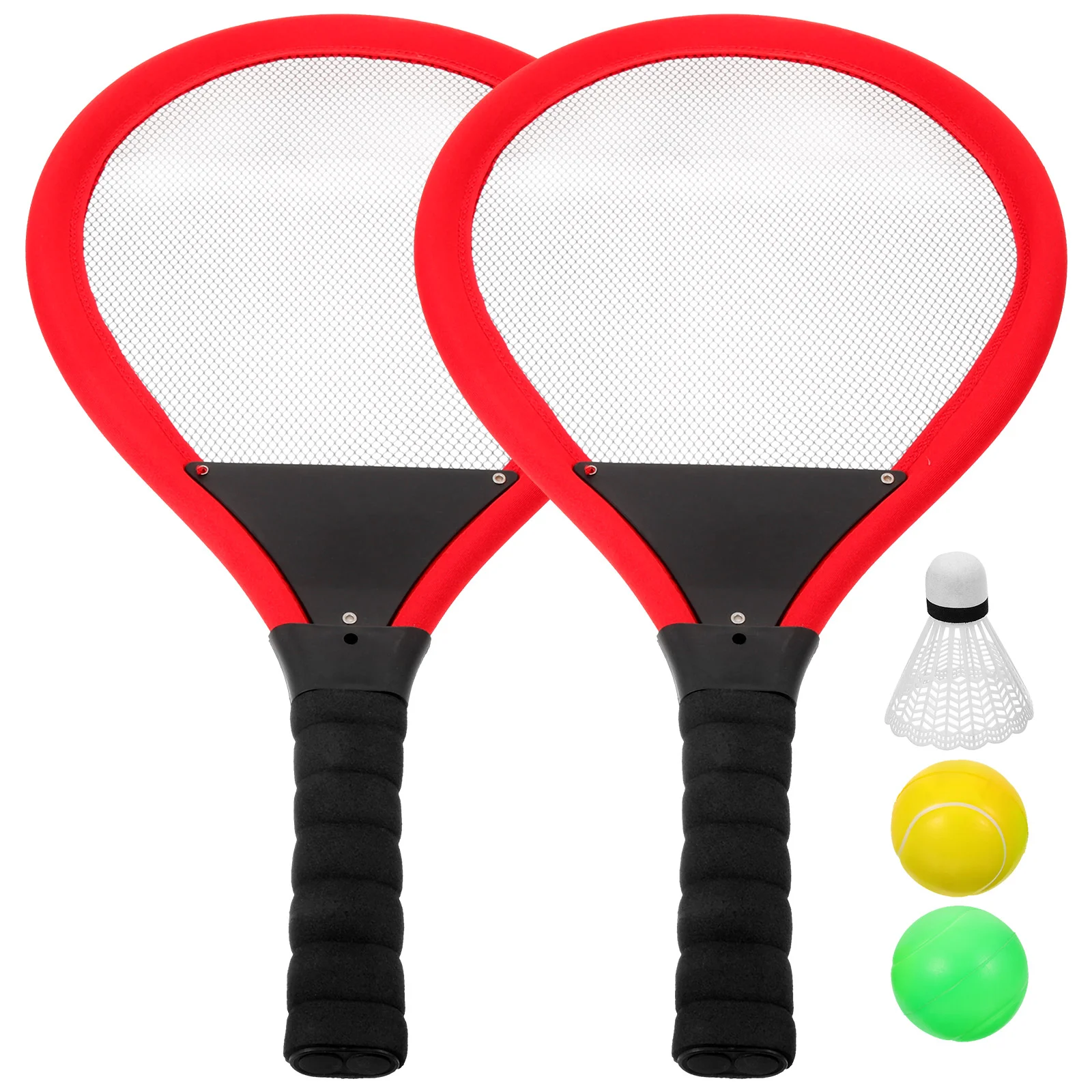 

Outdoor Sports Tennis Racket Plastic Toy (red Two Pack) Parent-child Badminton Toys Ball