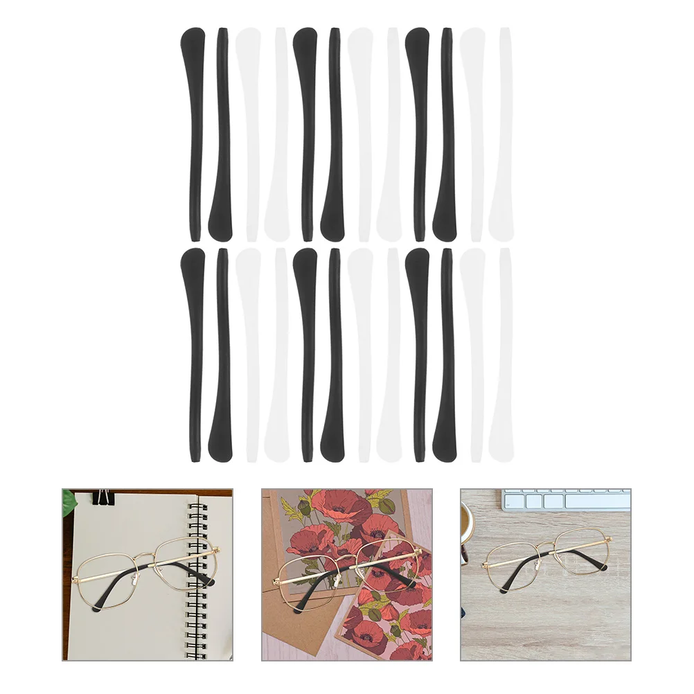 24 Pcs Non Slip Silicone Glasses Temple Covers Ear Grips Prevent Fall Off For Running Gymnastics Outdoor Eyeglass Arm Chemical