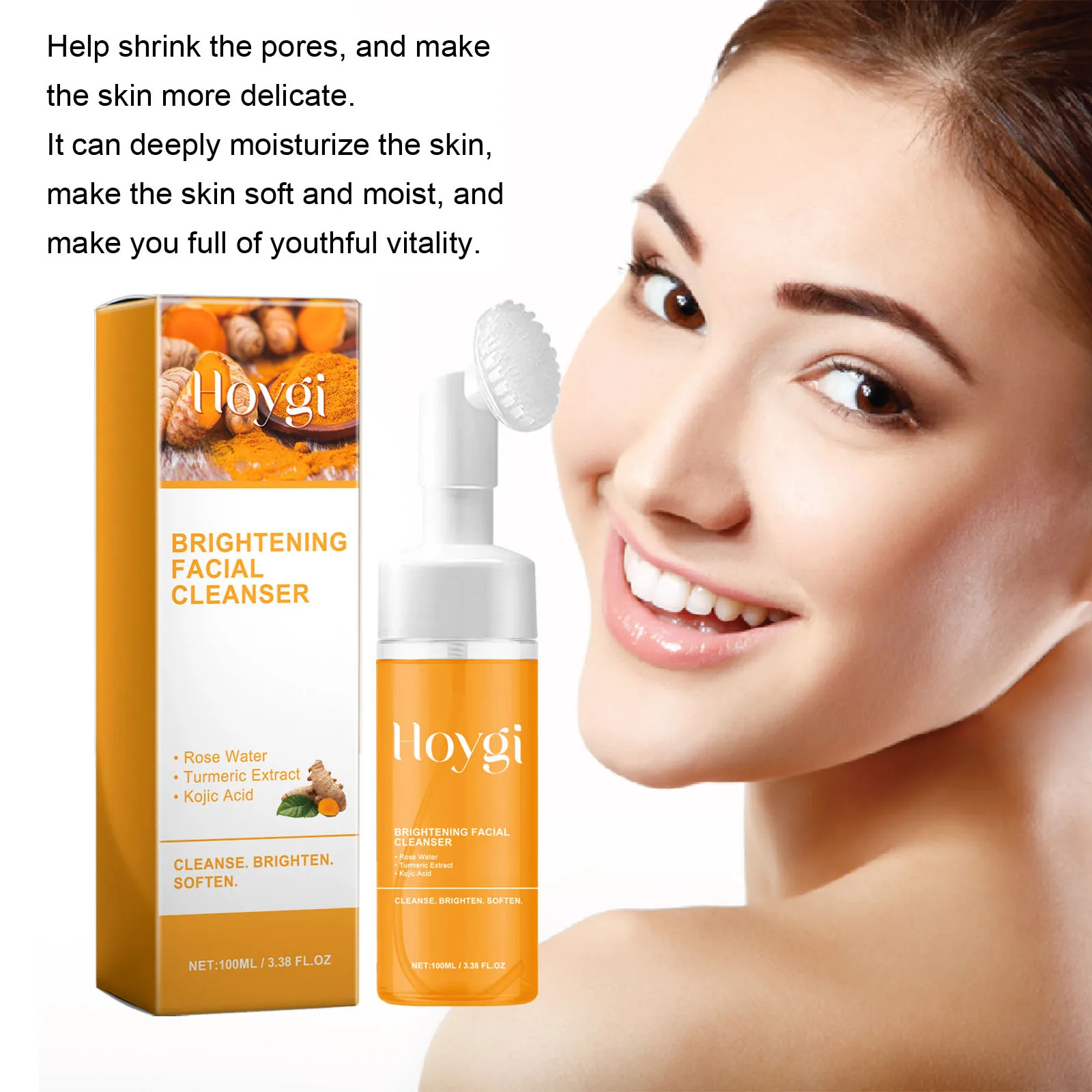 Turmeric Cleanser Dark Spot Remover Oil Control Facial Exfoliating Moisturizing Brightening Skin Care Kojic Acid Cleansing Pads 3