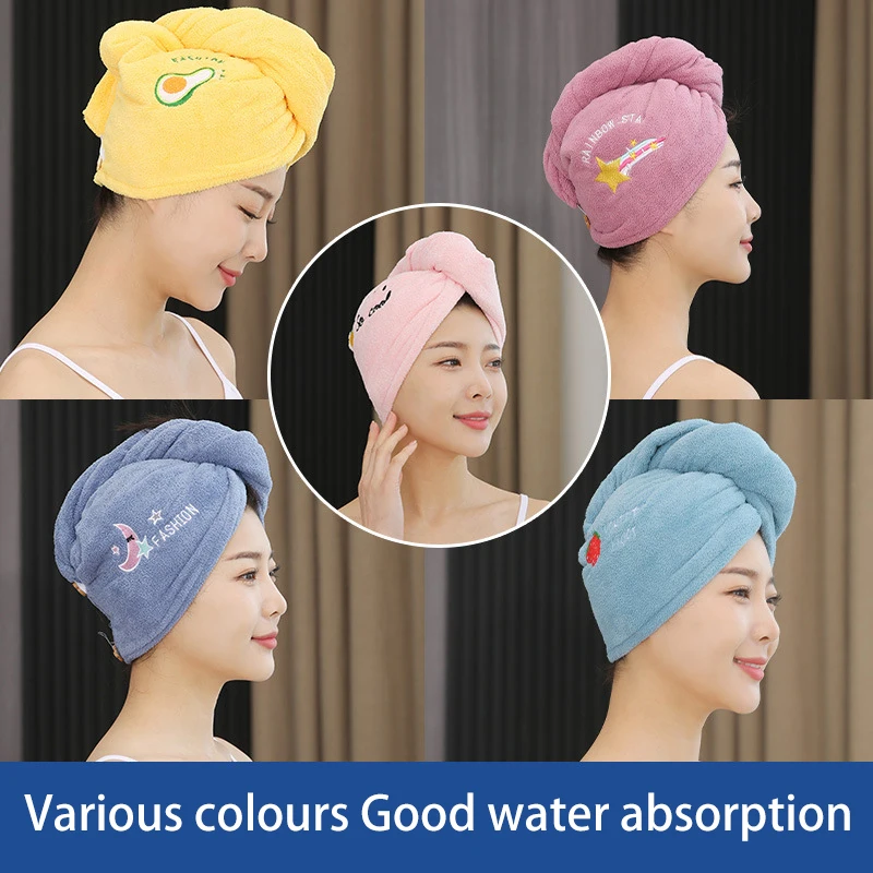 

Sauna Hat Women's Absorbent Plush Quick Dry Shower Cap SPA Hair Wrap Fixed Turban Bedroom Sleeping Cap Home Accessories