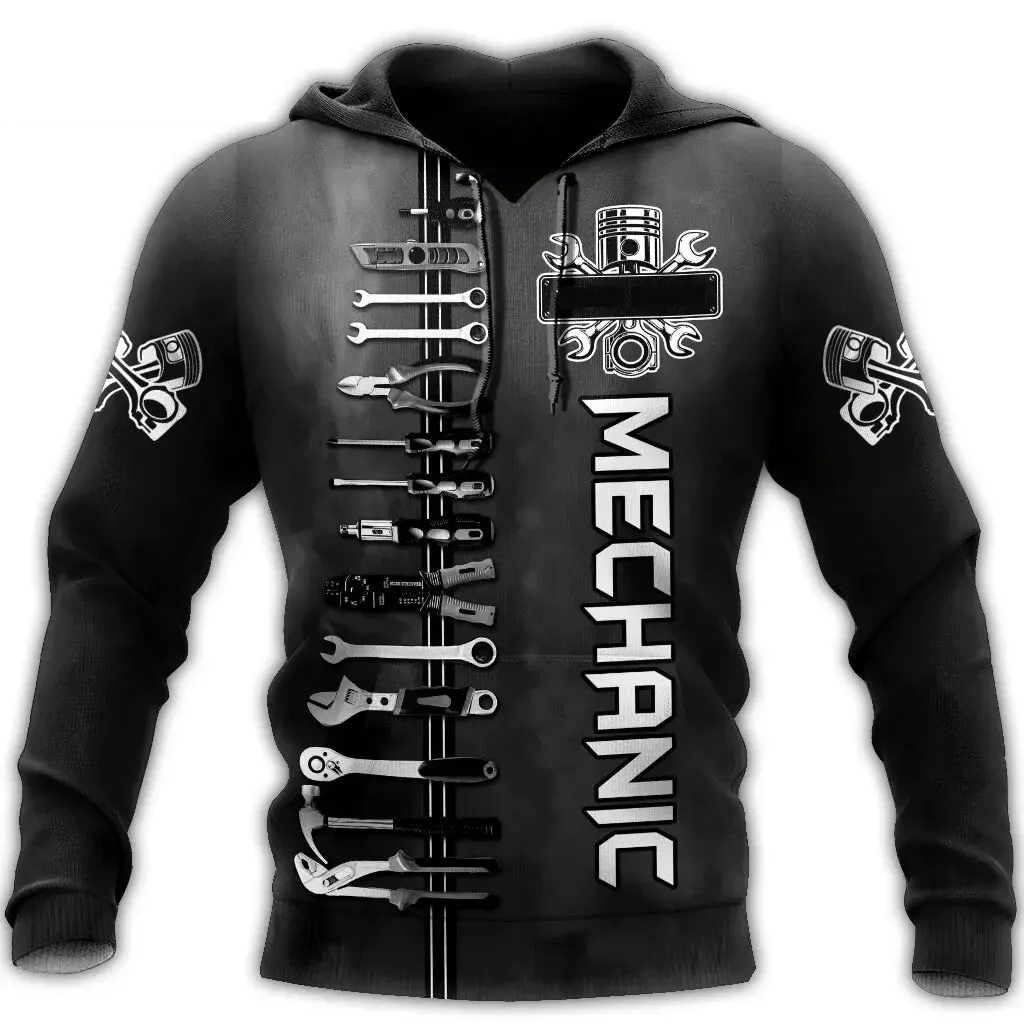 thumbnail image 1 of Sudadera con capucha de gran tamaño para hombre, nueva sudadera con estampado 3D de Mechanical Master Engineer 2023, moda urbana, primavera y otoño, manga larga, 1 of 4