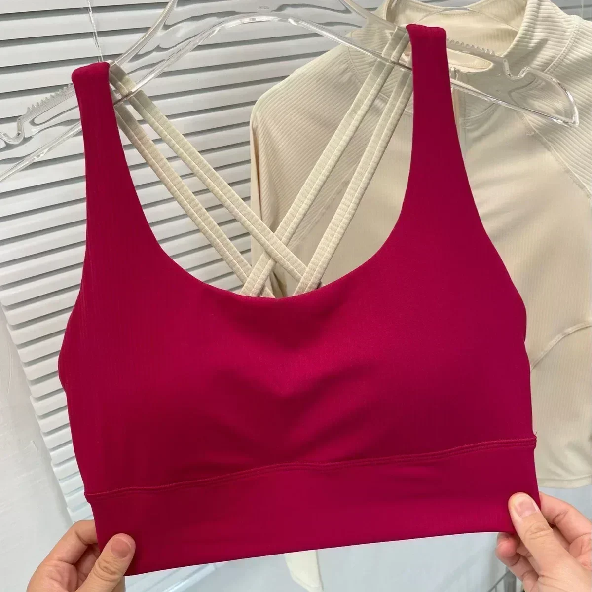 

Lemon Women Energy Ribbed Sports Bra One-piece Bras Cross Strap Yoga Pilates Underwear Shock-proof Breathable Quick Dry Vest