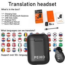 

2022 Translator Earbud Wireless Travel Business Headset 50+ Languages Bluetooth 5 Off-line Translation Voice Assistant Backend