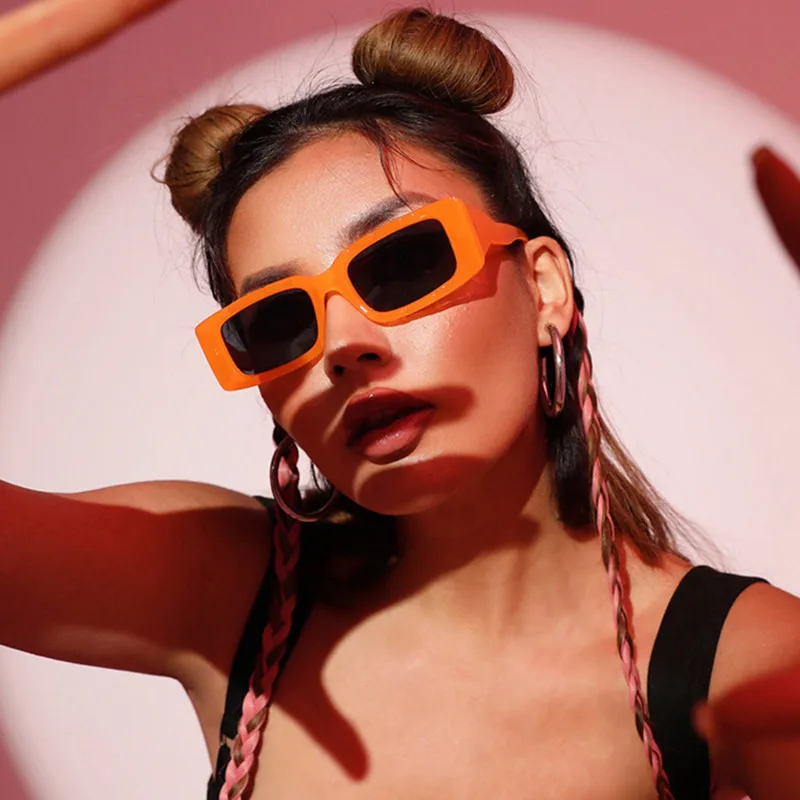 

HKNA 2022 Rectangle Sunglasses Women Brand Designer Retro Eyewear Women/Men Ins Vintage Glasses Women Gafas De Sol Mujer UV400