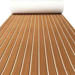 EVA Foam Faux Teak Boat Deck Mat Marine Flooring Self-Adhesive Marine Boat Decking Sheet 2400x900x6mm Yacht Accessories