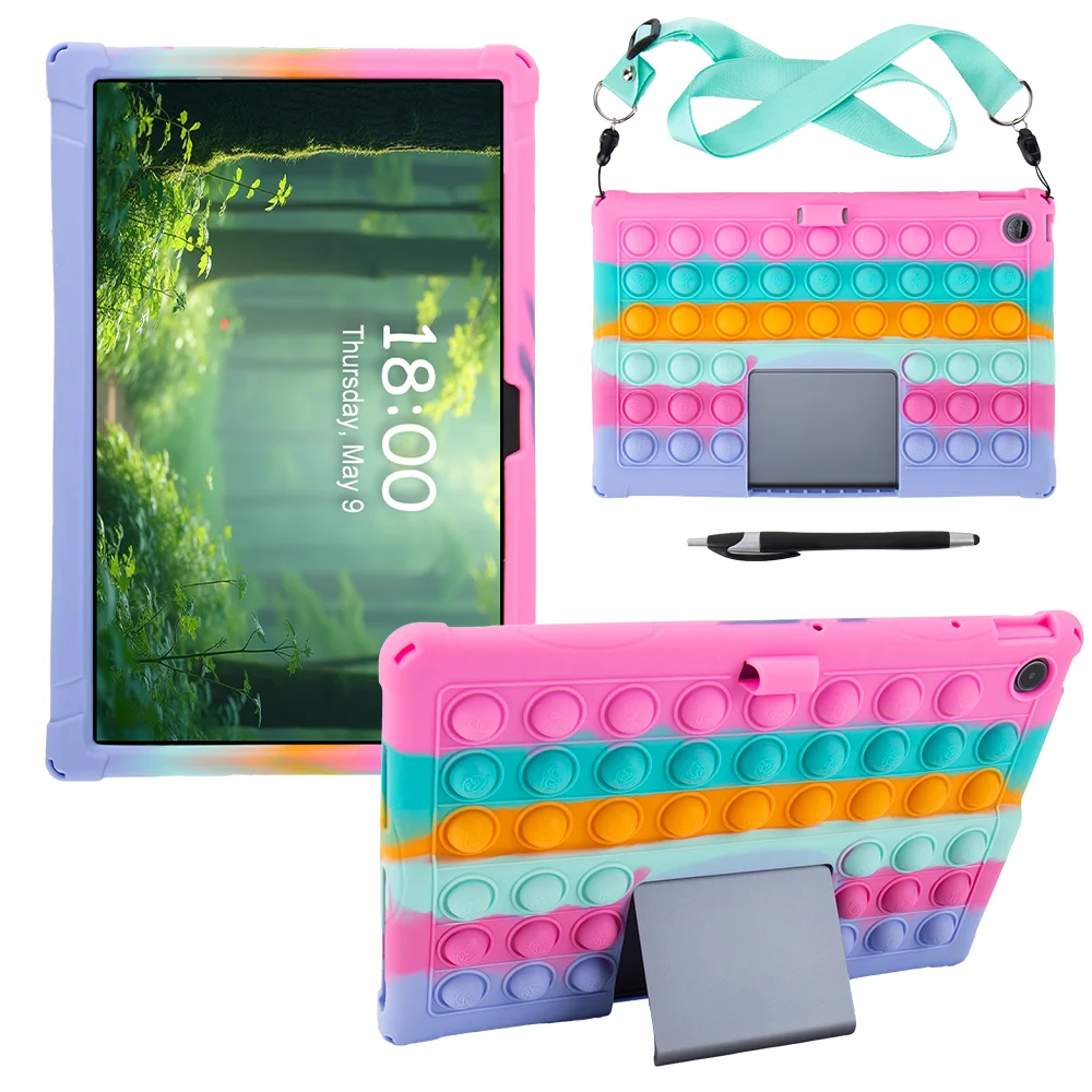 Child-Friendly Silicone Tablet Case with Shoulder Strap - Durable & Safe Protection