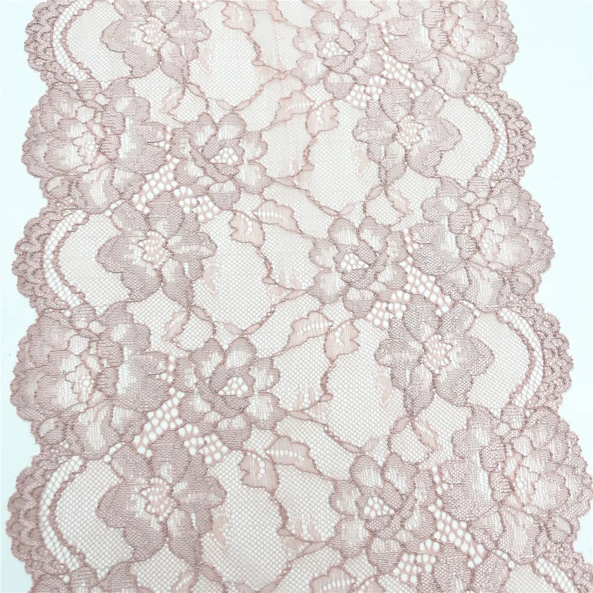 3y/lot Width 24cm Pink Elastic Stretch Lace Trim 6